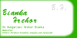 bianka hrehor business card